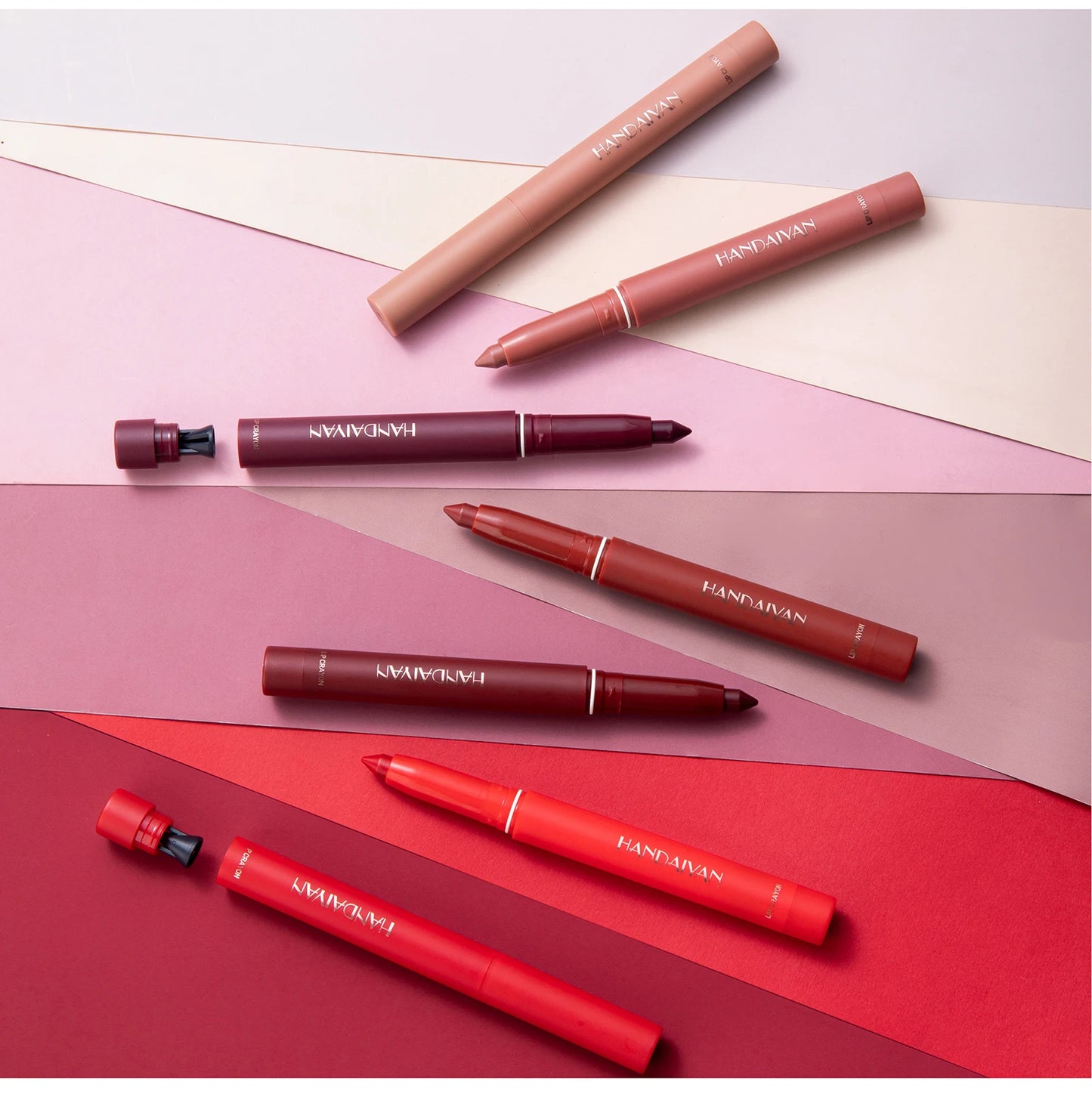 HANDAIYAN Matte Lipstick Pen with Built-In Sharpener – Fadeless & Non-Staining