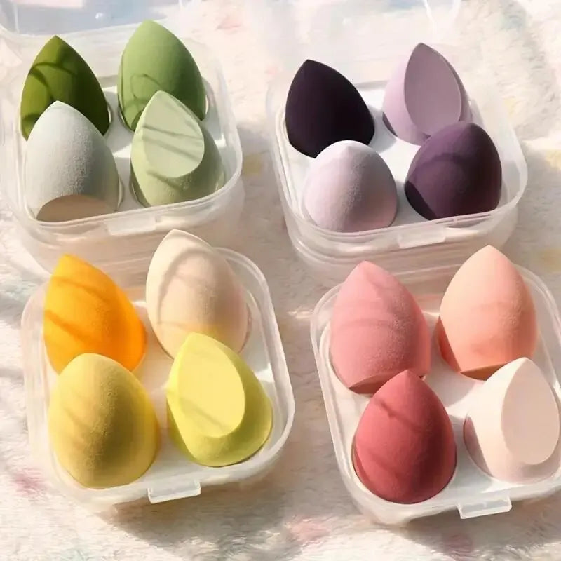 LuxuryGlow 4pcs Color Blend Beauty Sponges – Soft Latex-Free Makeup Applicator Set