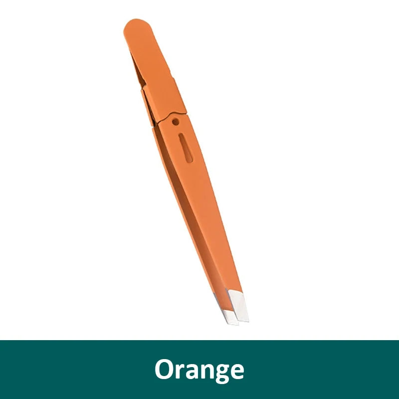 LuxuryGlow Stainless Steel Eyebrow Tweezer | Precision Slanted Tip Hair Remover Tool