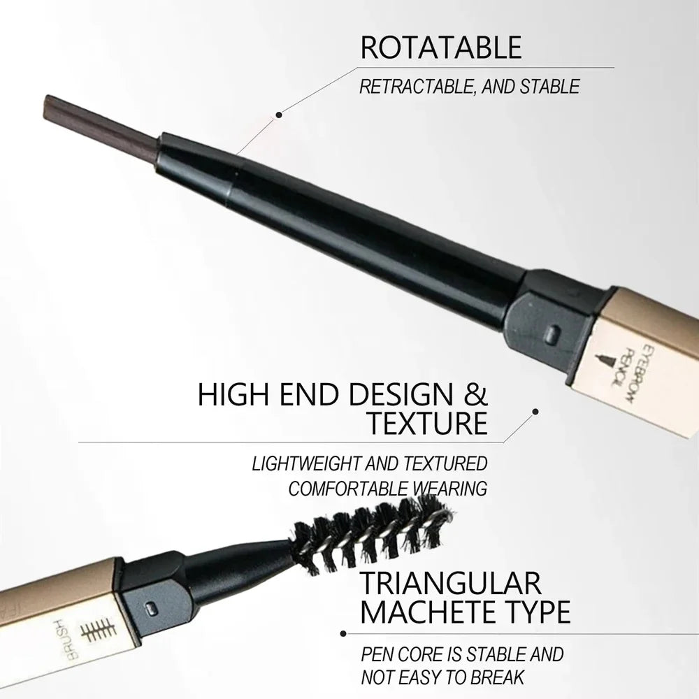 LuxuryGlow 5-Color Double Head Waterproof Eyebrow Pencil with Brush | Long-Lasting & Sweatproof