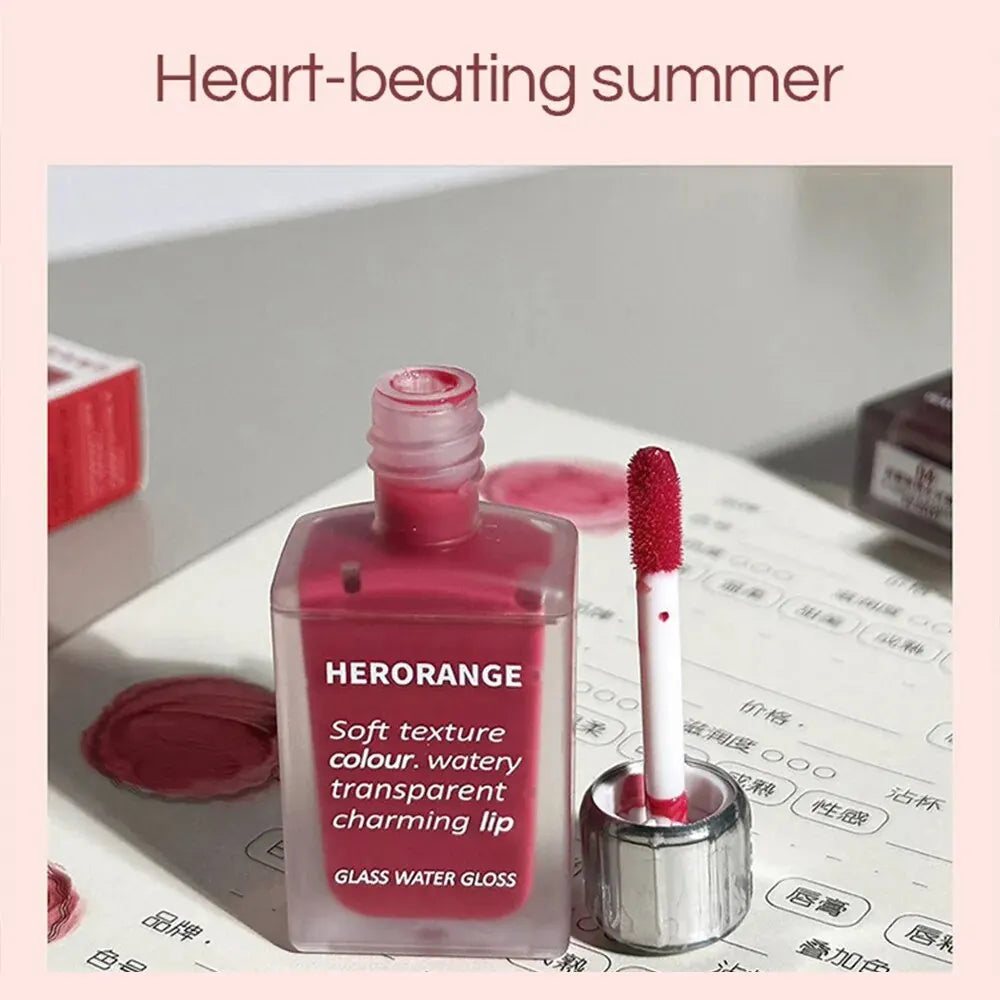 Brillo labial HERORANGE Glass Water | Hidratante, voluminizador y de larga duración