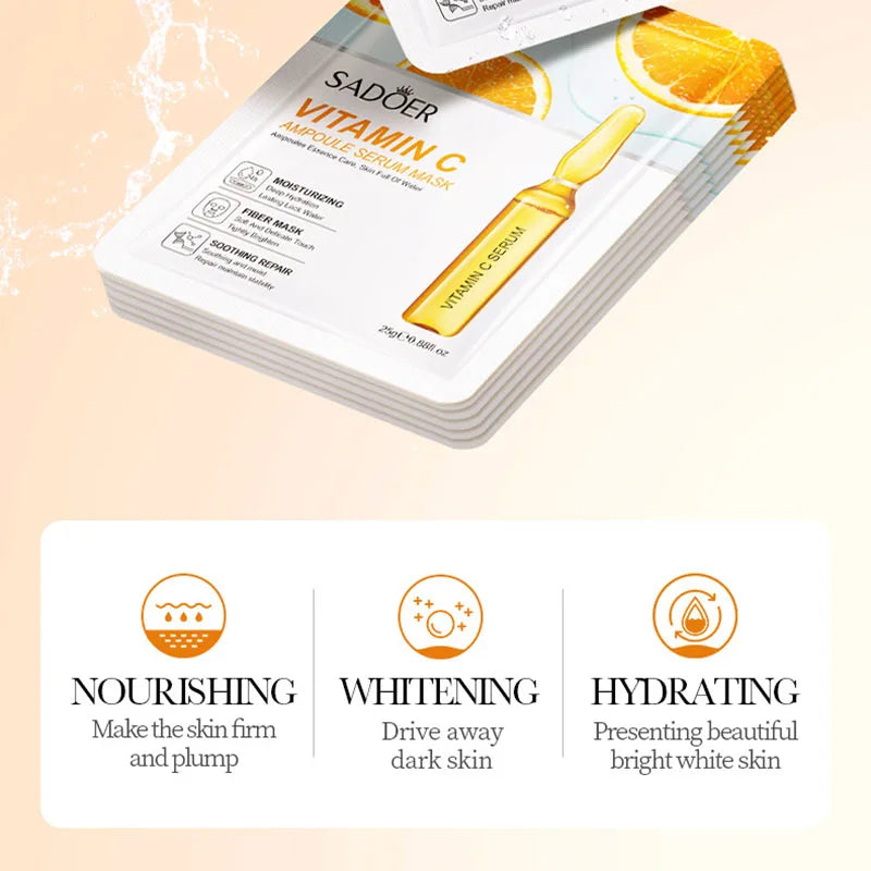 SADOER 15PCS 24K Gold Hyaluronic Acid Face Masks – Firming & Hydrating Skincare Set