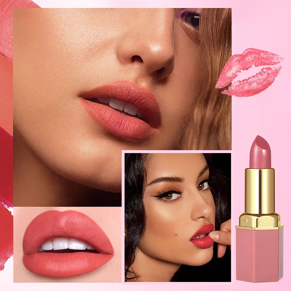 Set de labiales mate LuxuryGlow de 6 colores Gold Bar: textura aterciopelada y acabado perlado