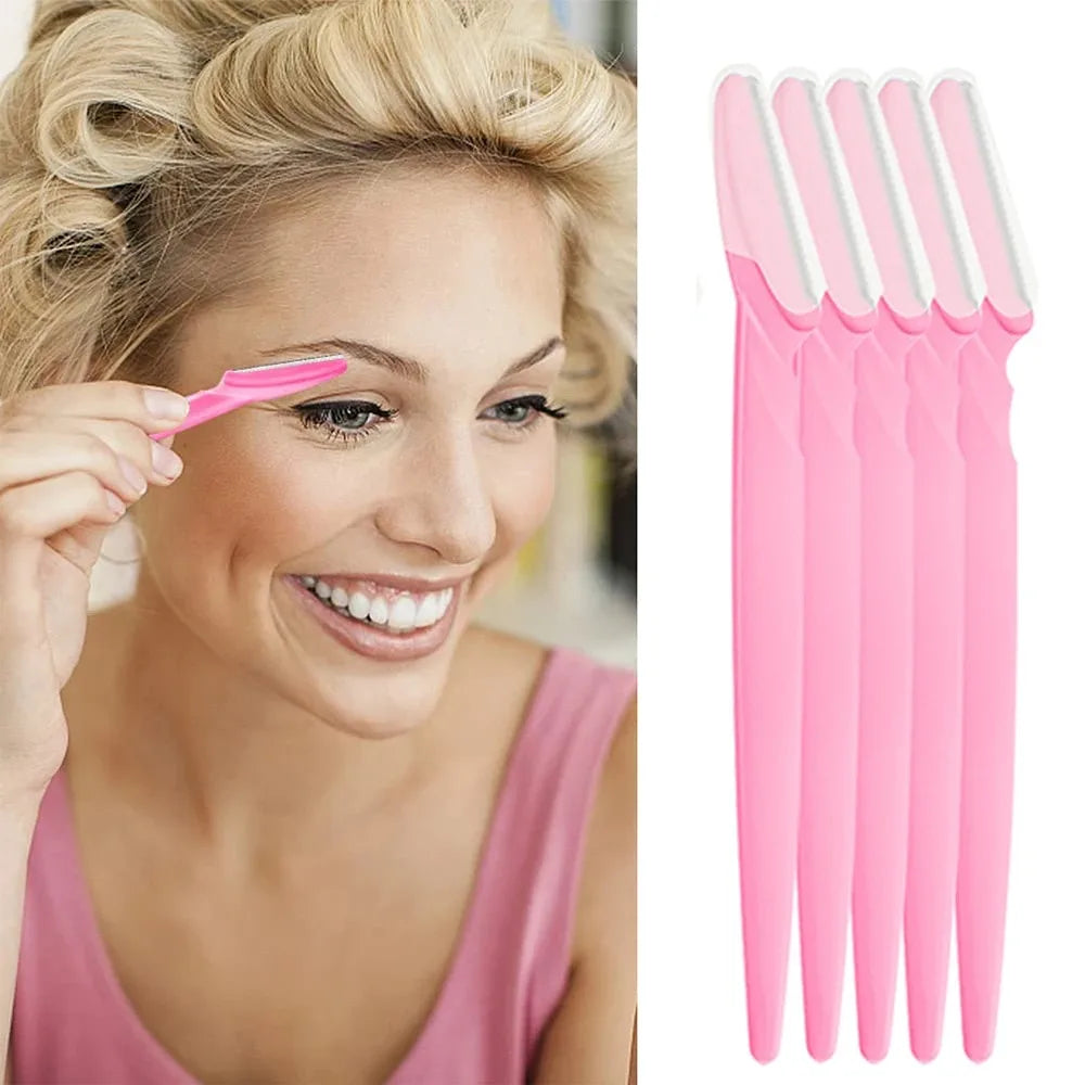 LuxuryGlow 5/10/20Pcs Eyebrow & Face Razors for Women & Men – Safe Hair Trimmer with Protective Cover