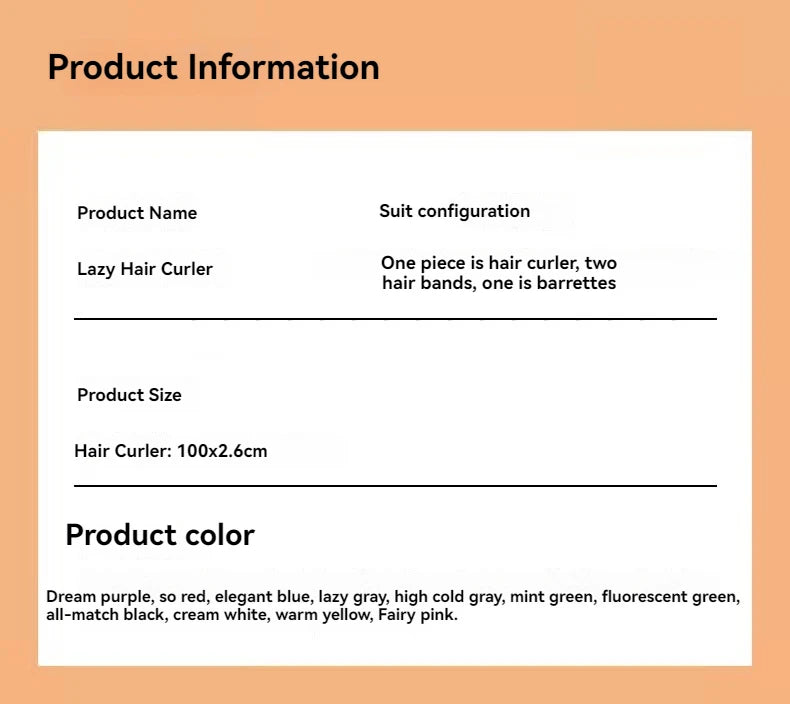 Tanyi DIY Heatless Hair Curling Headband Set – No-Heat Lazy Curler with Hairpins