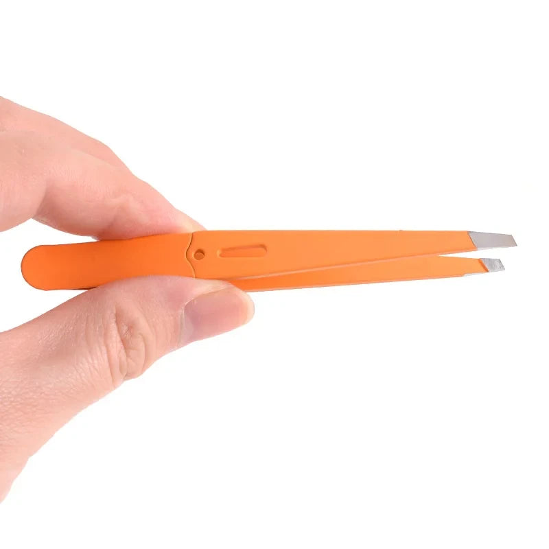 LuxuryGlow Stainless Steel Eyebrow Tweezer | Precision Slanted Tip Hair Remover Tool
