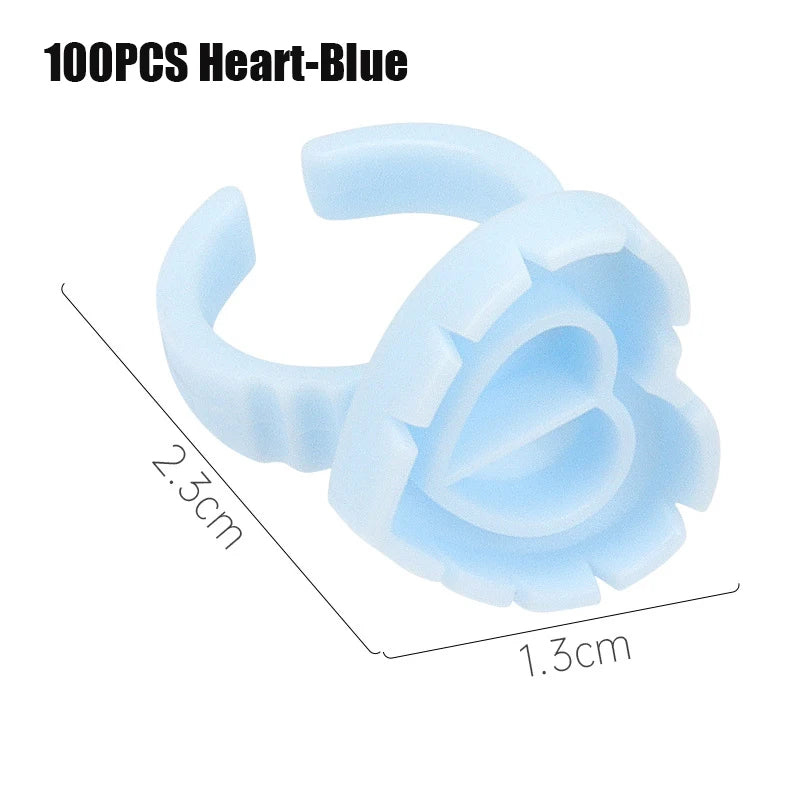 RPXBGUCKARHG 50/100PCS Disposable Eyelash Glue Ring Holders | Lash Extension Tool