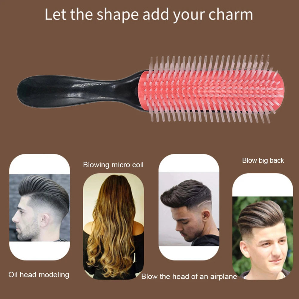 APWIKOGER 9-Row Detangling Hair Brush – Wet & Curly Hair Detangler with Scalp Massager