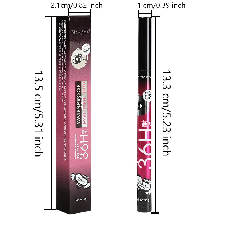 MAXFINE Waterproof Liquid Eyeliner – Long Lasting, Smudge-Proof & Quick Dry Formula
