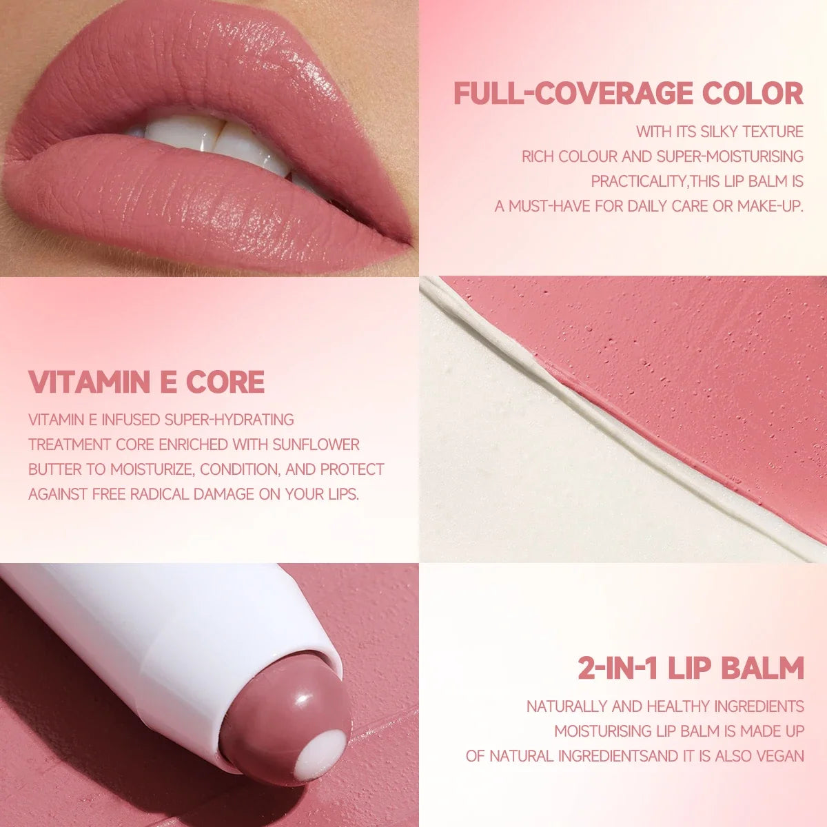 Lápiz labial mate LuxuryGlow 2 en 1 color nude y rojo: hidratante, resistente al agua y de larga duración.