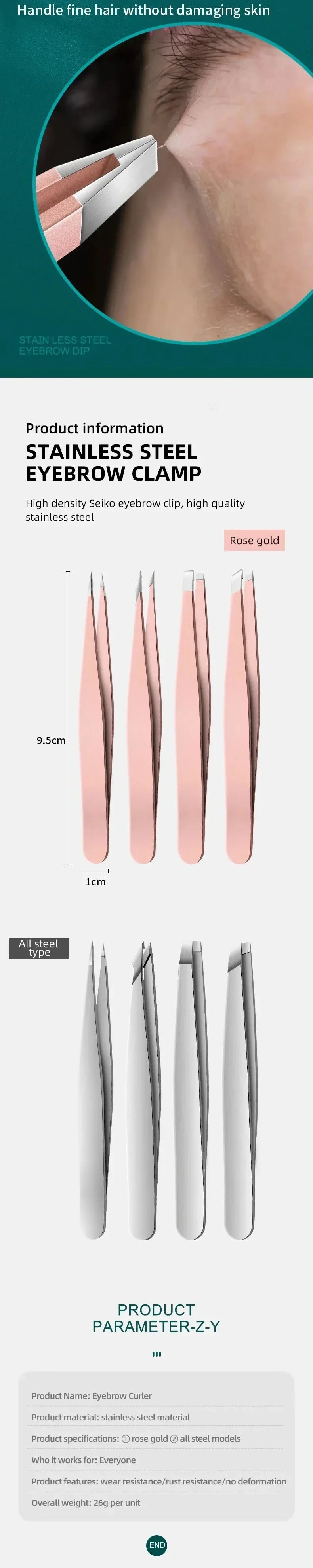 RUZOFO Precision Stainless Steel Tweezers – Eyebrow, Splinter & Ingrown Hair Removal Tool