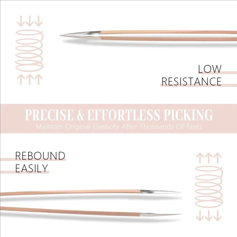 LuxuryGlow MJ Stainless Steel Eyelash Extension Tweezers – Precision 3D Lash Tool