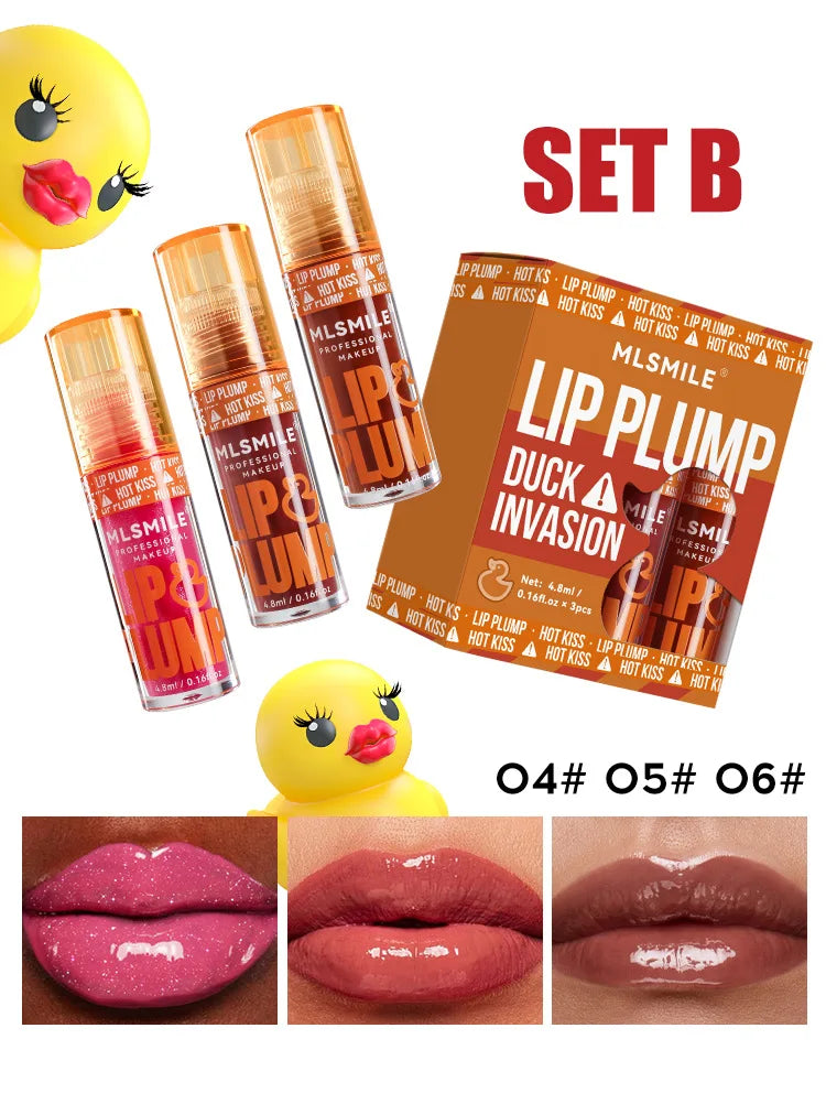 MLSMILE Set de 3 aceites labiales hidratantes con fragancia frutal: hidratantes y brillantes