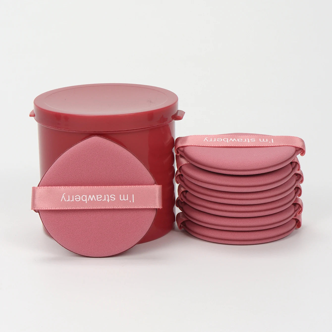 Karsyngirl - Juego de 7 esponjas de maquillaje de fresa (doble cara)