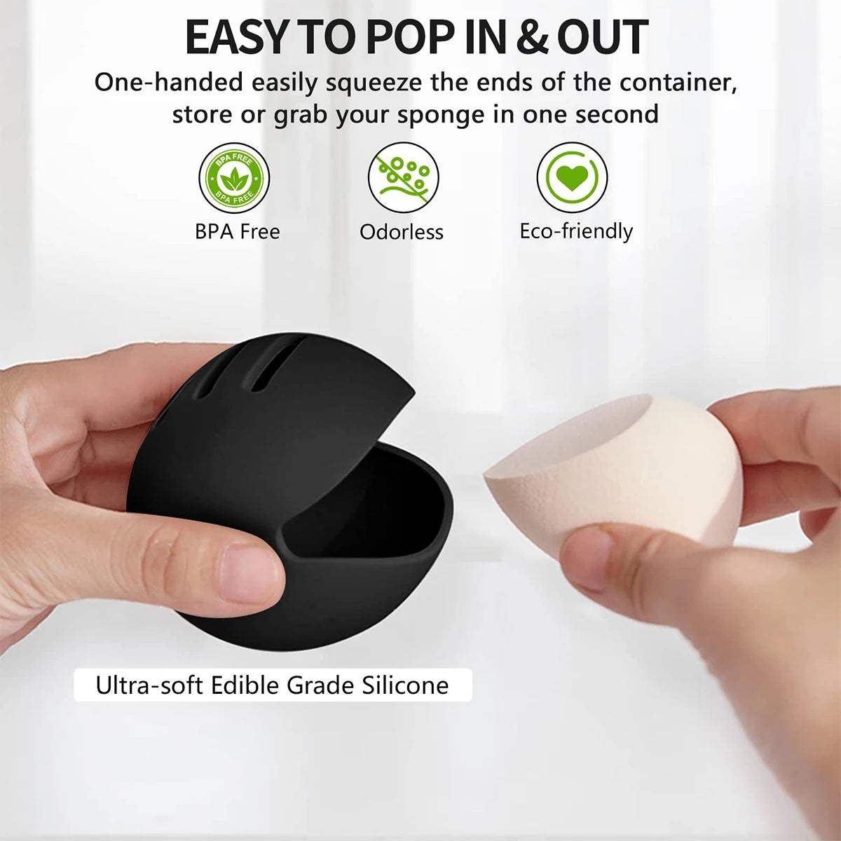 LuxuryGlow Eco-Friendly Silicone Beauty Blender Storage Case – Portable & Reusable Organizer