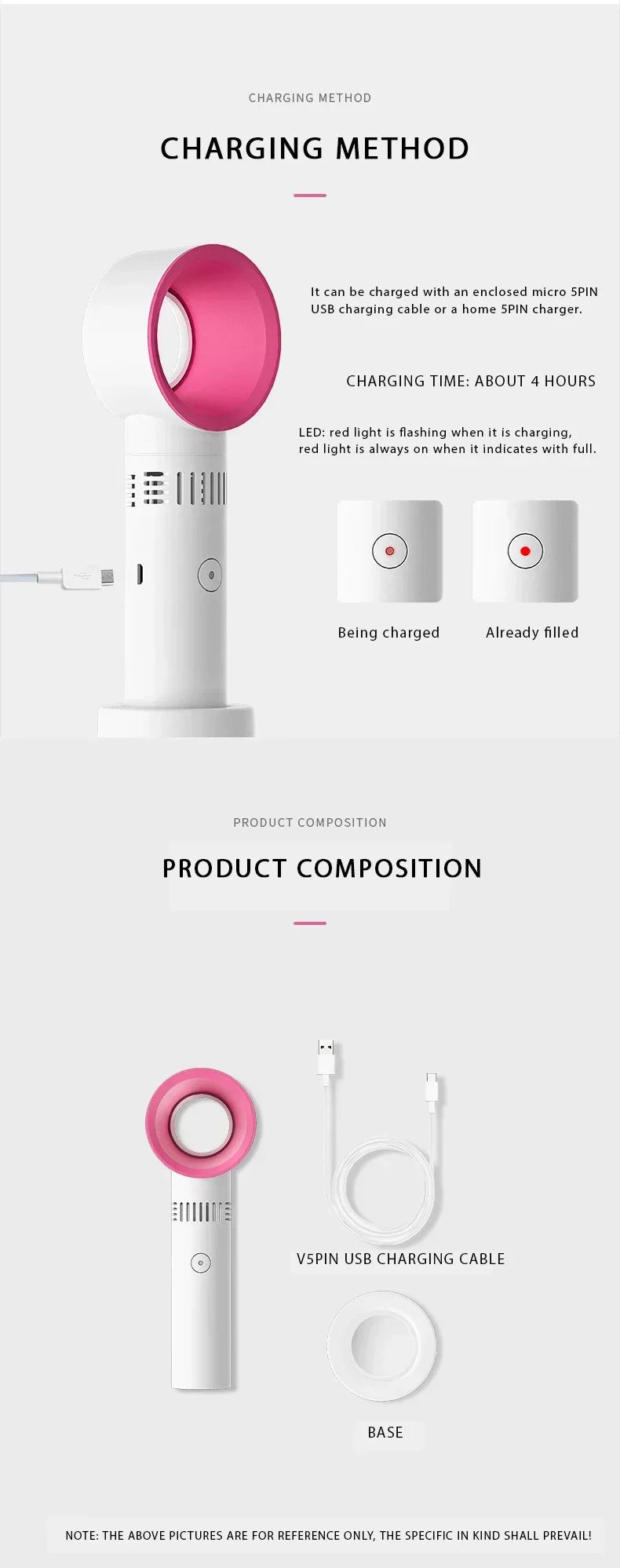 منفاخ رموش محمول بدون شفرات من Luxuryglow قابل لإعادة الشحن بمنفذ USB لتجفيف الرموش بسرعة