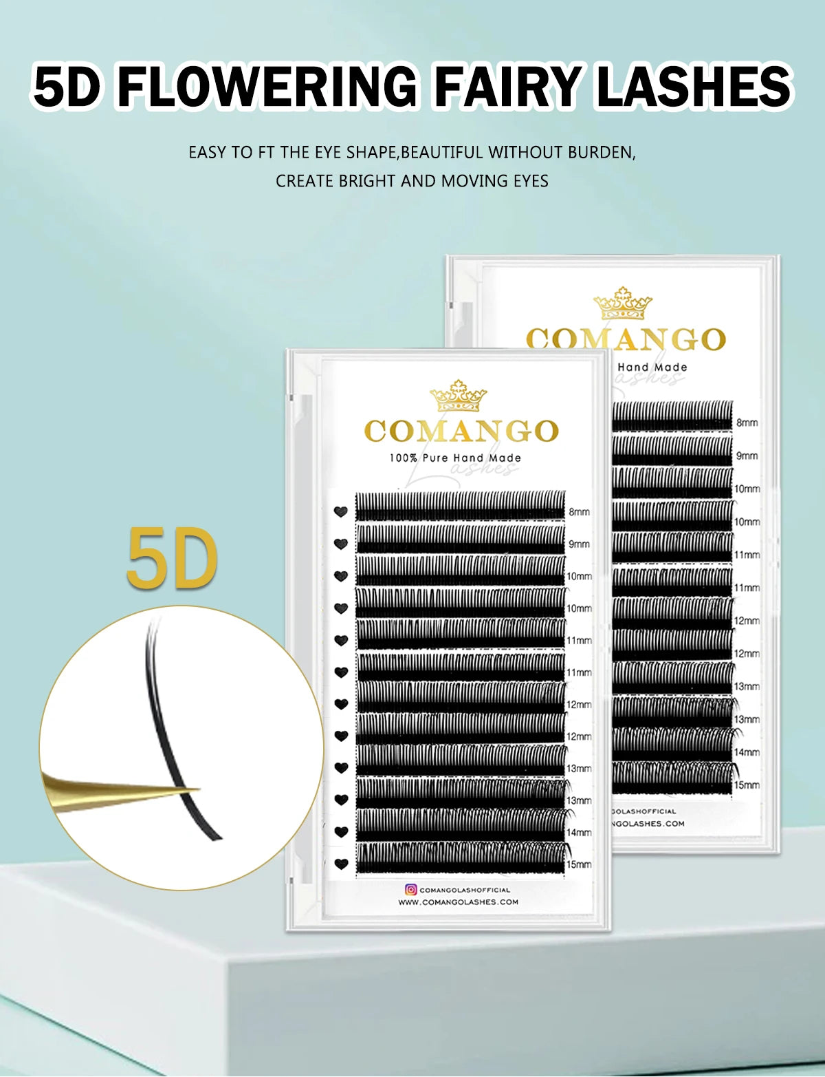 رموش CoMango 5D Flora سهلة التركيب - رموش كثيفة وناعمة