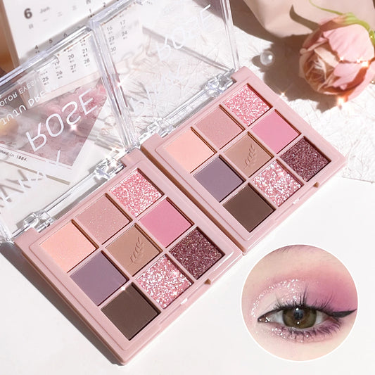 JUJU Dream JUJU 9-Color Eye Shadow Palette – Matte & Shimmer Earth Tones for Everyday Glam