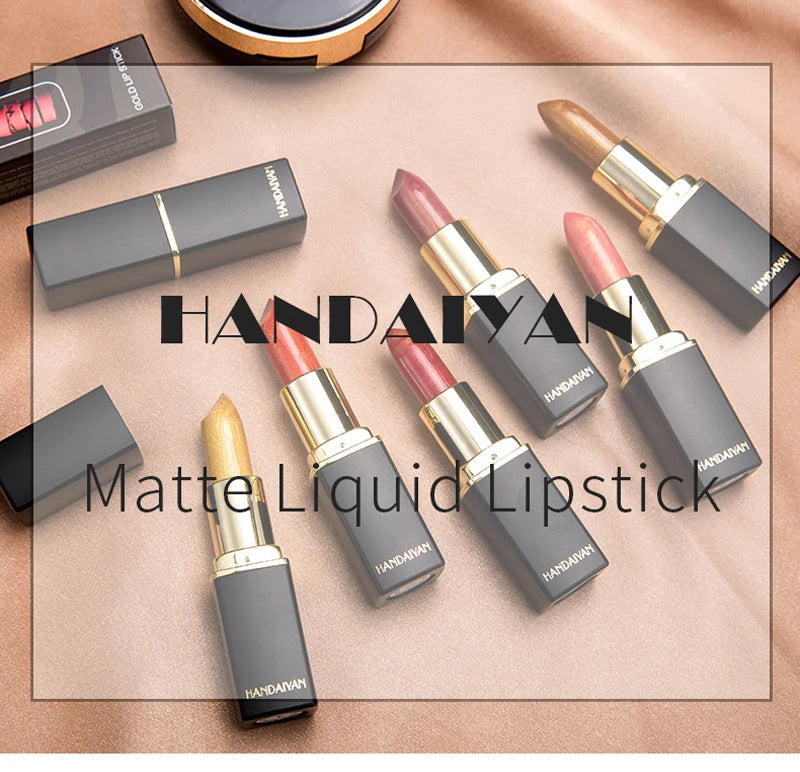 Lápiz labial hidratante Handaiyan Pearl: 9 colores, brillo duradero