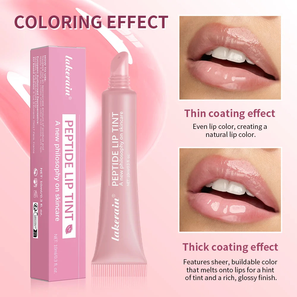 Brillo labial Lakerain Mirror Lip Glaze: 10 ml. Aceite labial hidratante, duradero y no pegajoso para labios nutridos y voluminosos.