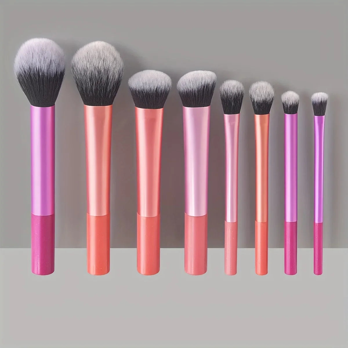 LuxuryGlow 8Pcs Candy Color Professional Makeup Brush Set — Soft, Fluffy, All-in-One Blending Kit