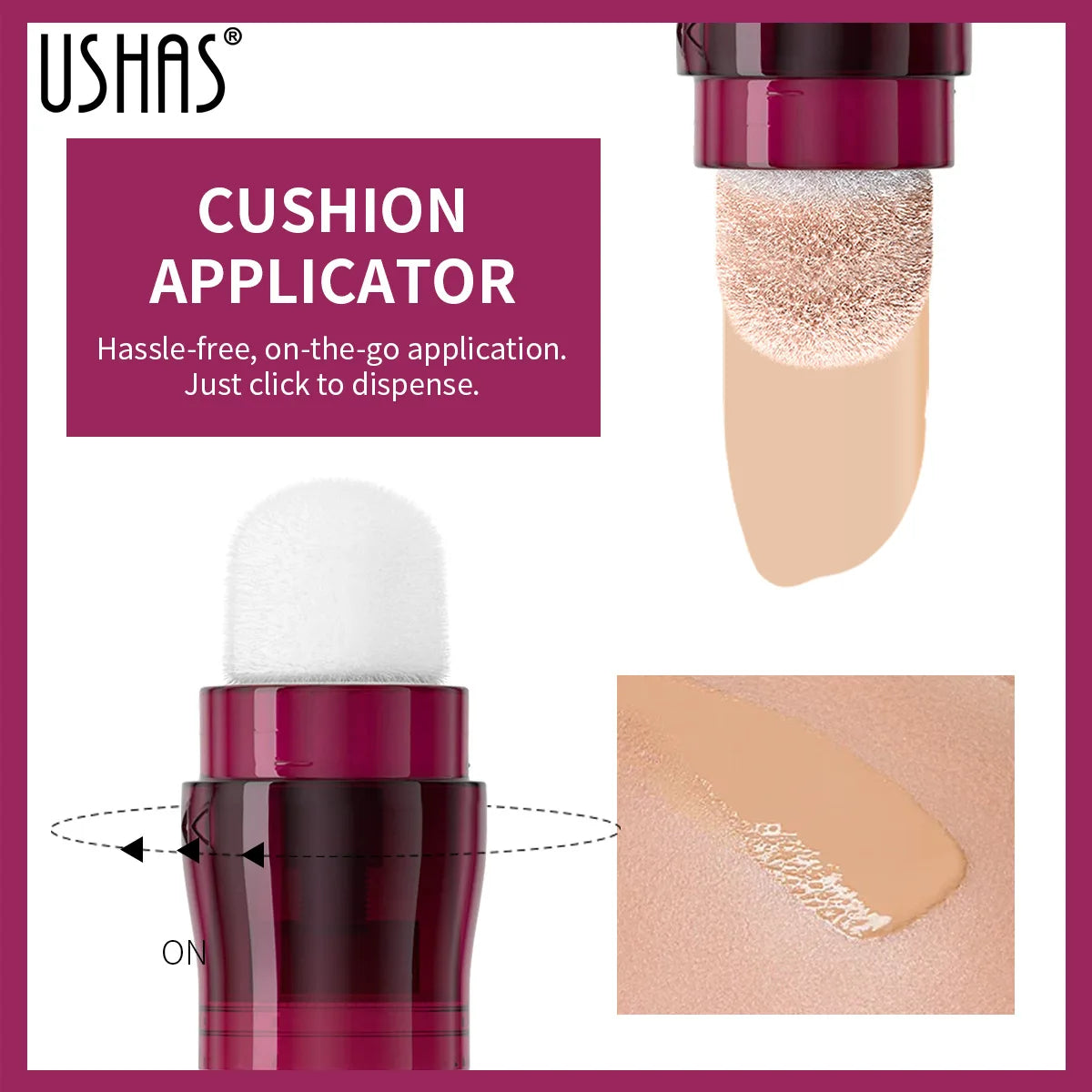 Corrector USHAS resistente al agua con punta de esponja: 12 tonos, look sin maquillaje