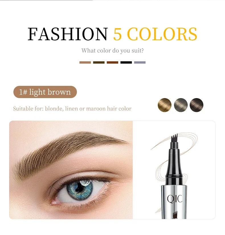SAKSRAAR 5-Color Waterproof 4-Jaw Eyebrow Tattoo Pencil – Ultra-Fine, Long-Lasting Brow Pen