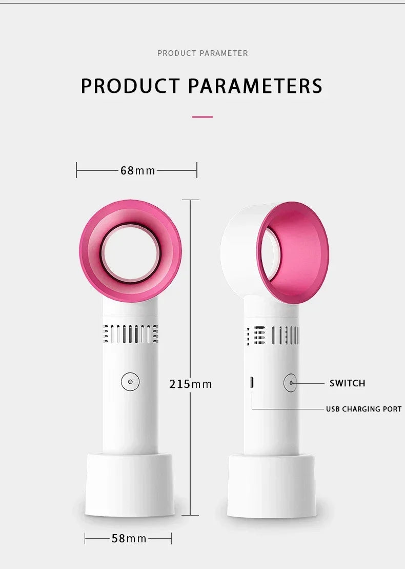 منفاخ رموش محمول بدون شفرات من Luxuryglow قابل لإعادة الشحن بمنفذ USB لتجفيف الرموش بسرعة