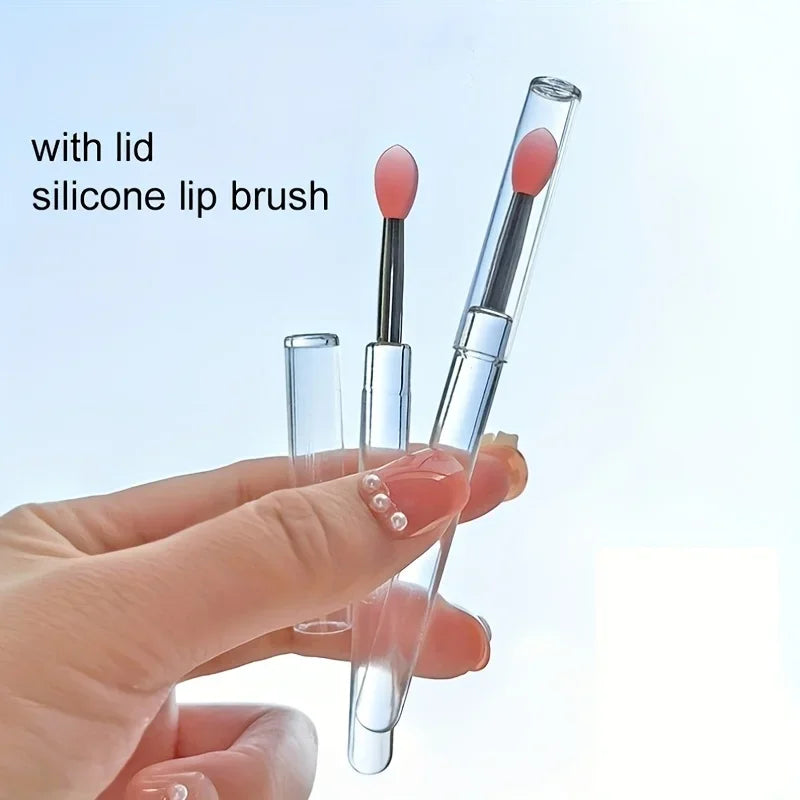 LuxuryGlow 8PCS Silicone Lip Brush Set with Lid – Precise Lip Gloss & Cream Applicator