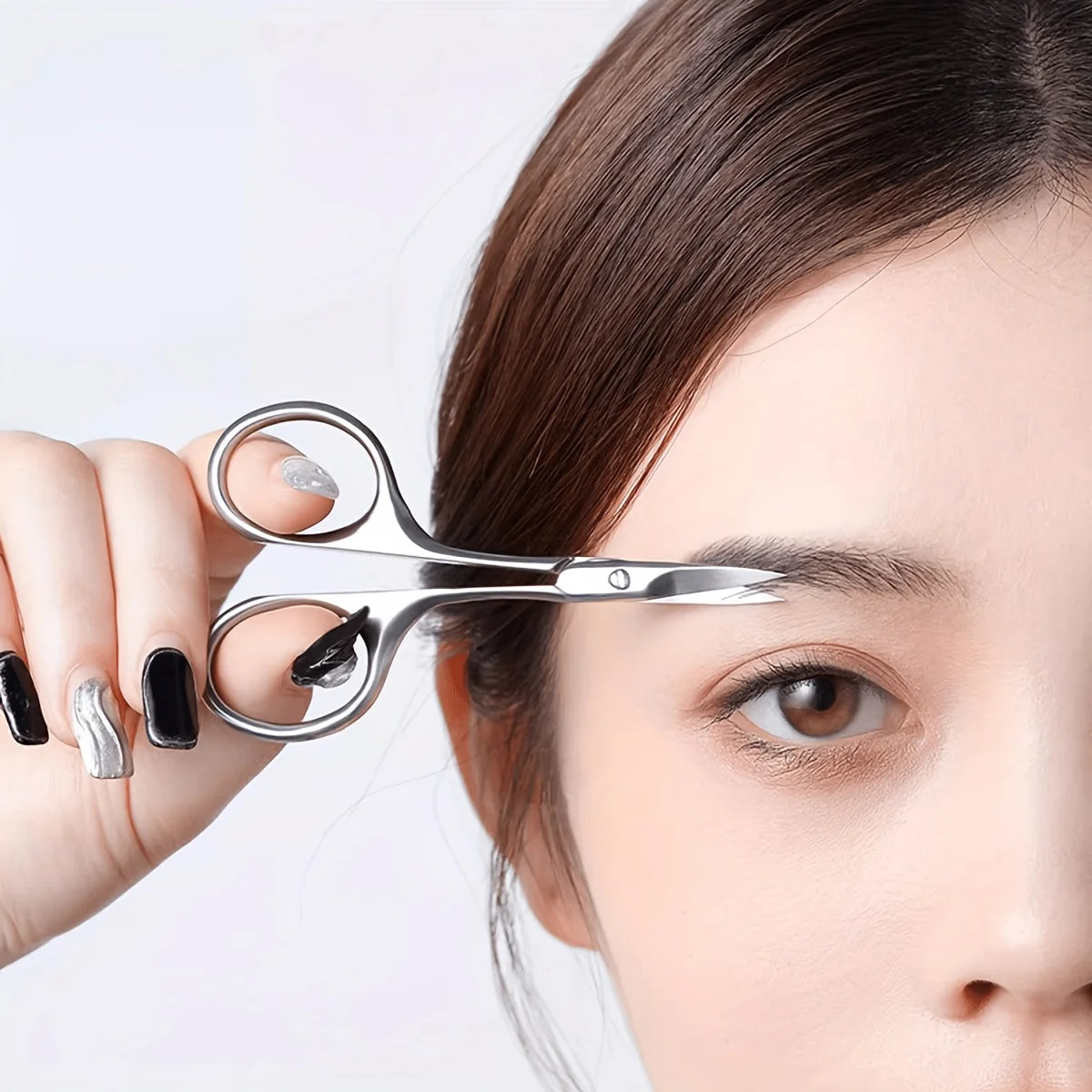 YMOLGA Stainless Steel Precision Eyebrow & Facial Hair Scissors – Unisex Grooming Tool