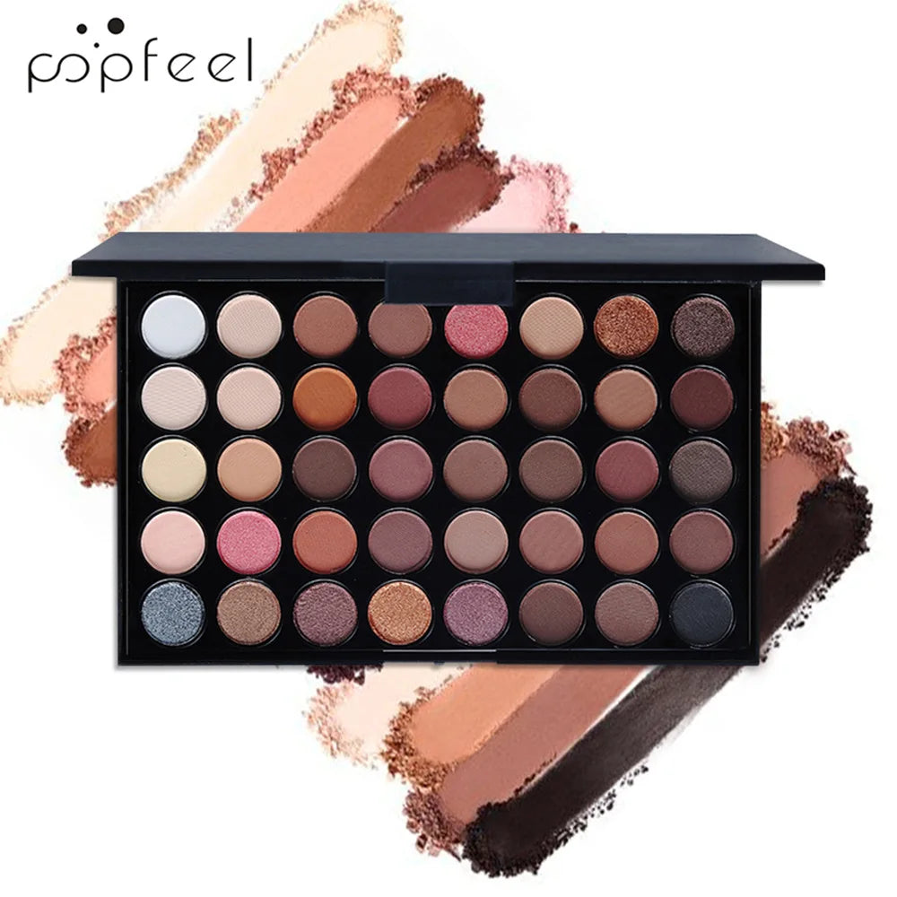 مجموعة هدايا مكياج POPFEEL من LuxuryGlow - مجموعة كاملة للوجه مع ظلال العيون، ملمع الشفاه، كريم الأساس، والفرش