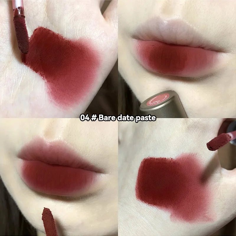 Mini brillo labial mate DIXI: acabado aterciopelado, tono latte, fácil de aplicar