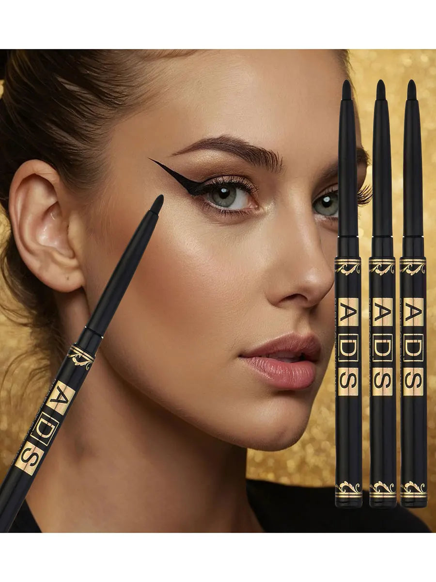 LuxuryGlow 3PCS Waterproof Black Eyeliner Pencils – Smudge-Proof, Long-Lasting & Bold Finish