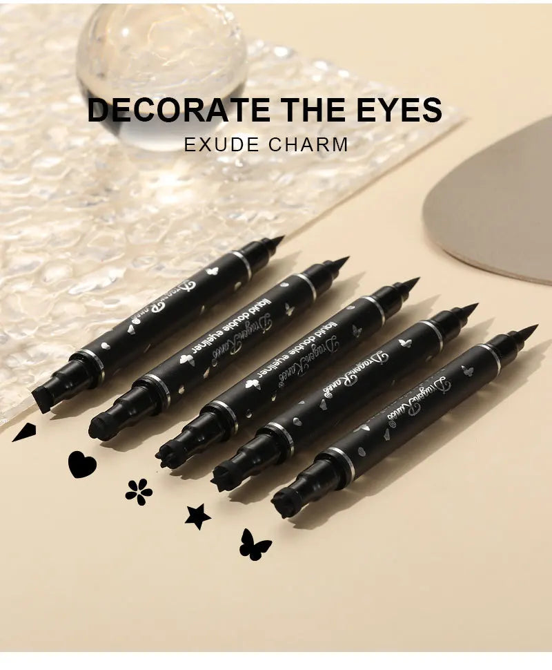 Dragon Ranee Double-Head Eyeliner with Star Stamp – Waterproof & Smudge-Proof (2.5g)