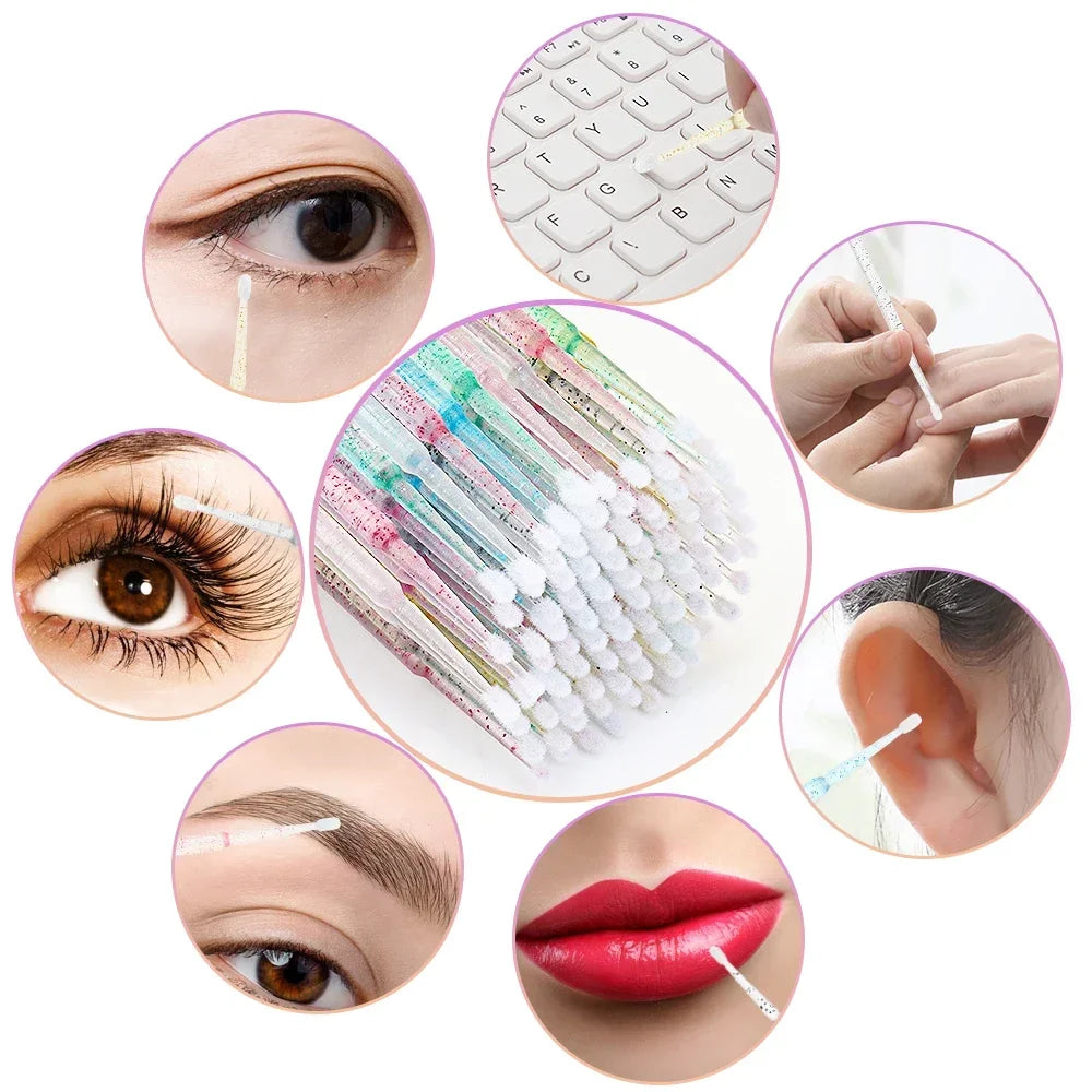 RUZOFO 200pcs Disposable Lash Brushes & Applicators Kit – Spoolies, Lip Wands, Micro Swabs