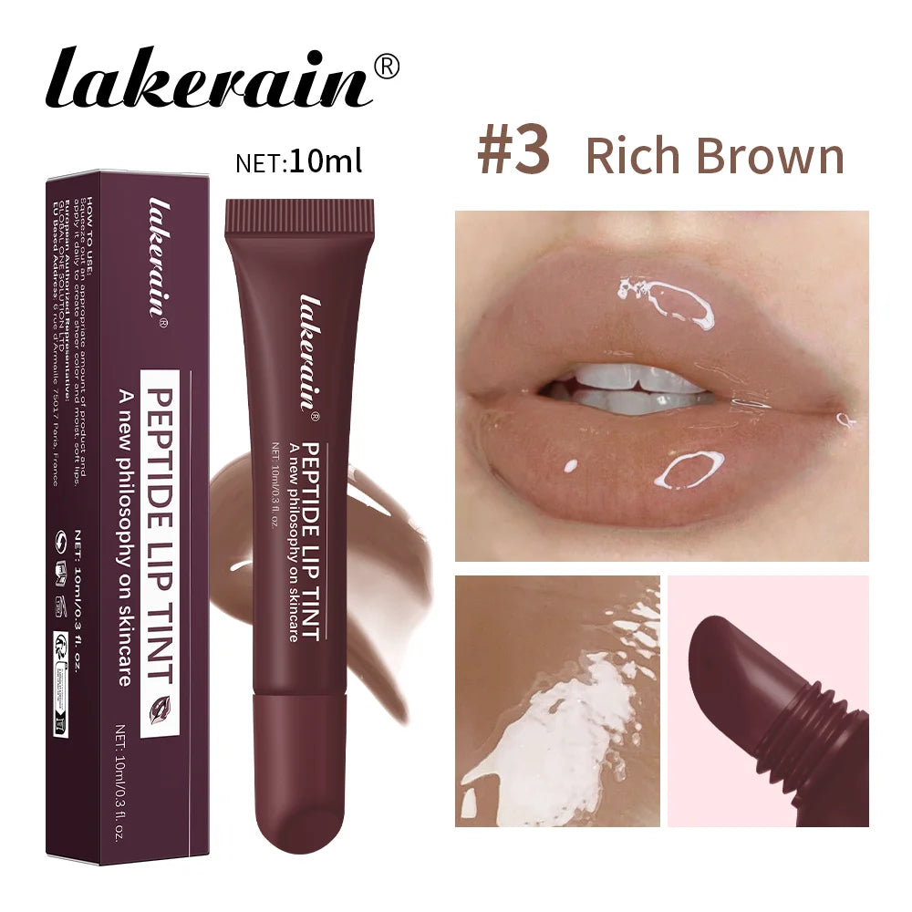 Brillo labial Lakerain Mirror Lip Glaze: 10 ml. Aceite labial hidratante, duradero y no pegajoso para labios nutridos y voluminosos.