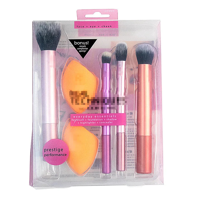 LuxuryGlow Complete Makeup Brush Set with Beauty Blender – Soft Wool Fiber for Face & Eyes