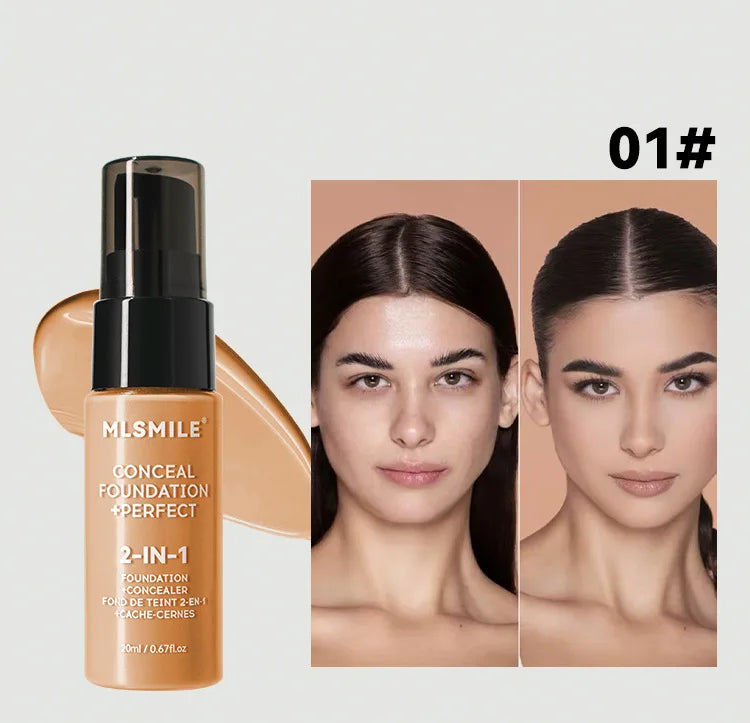 Base de maquillaje en polvo de 6 colores MLSMILE: resistente al agua, de larga duración y con control de grasa.