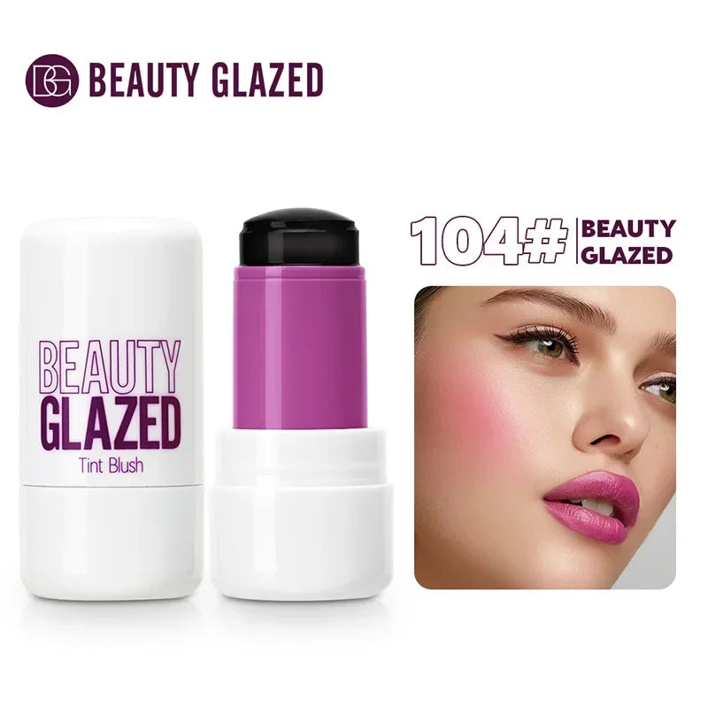 LuxuryGlow 3-in-1 Jelly Lipstick, Blush & Contour Stick – Moisturizing Korean Makeup