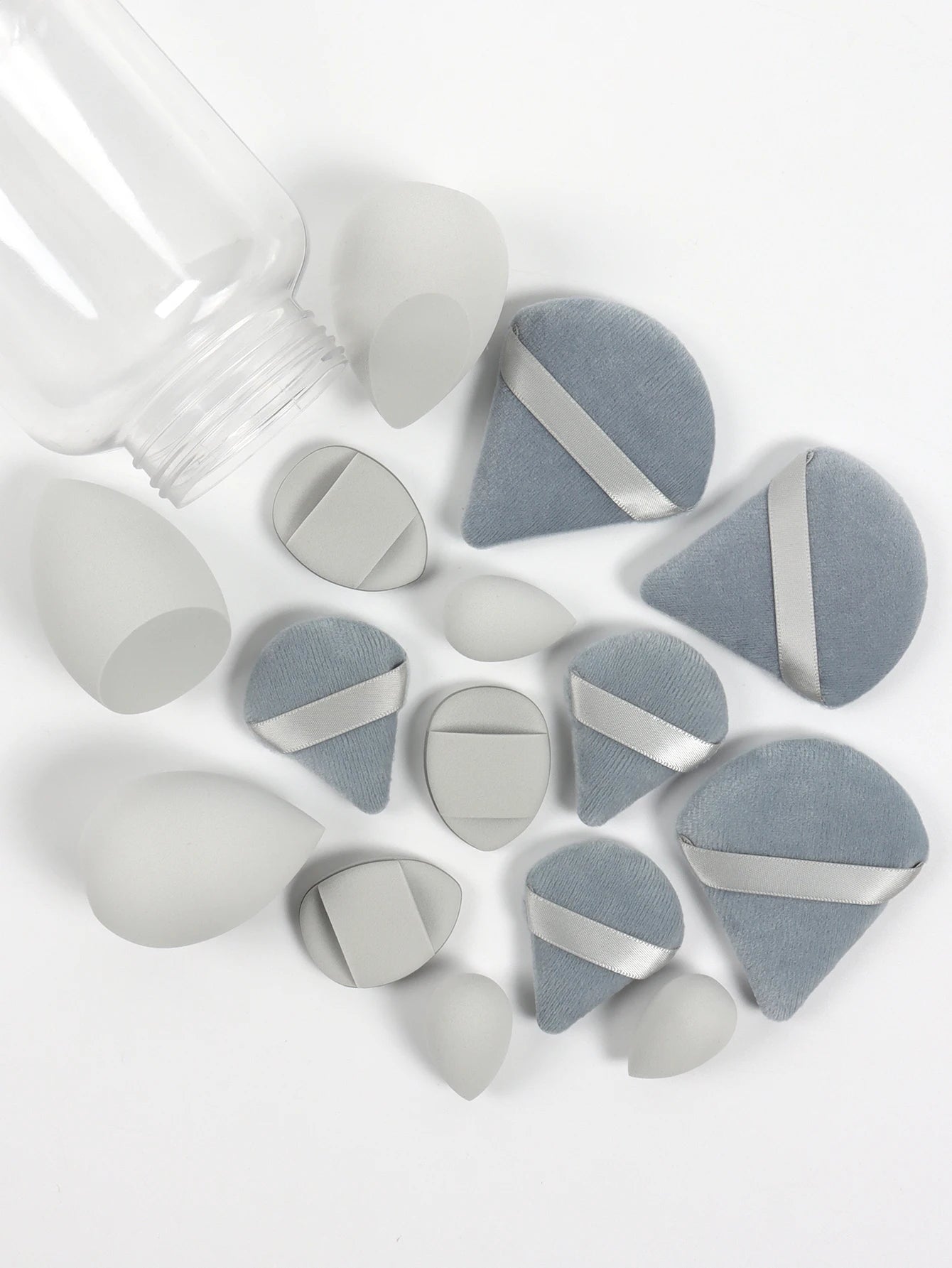 LuxuryGlow All-in-One Makeup Puff Set – 15 Pcs Assorted Beauty Blenders & Powder Puffs