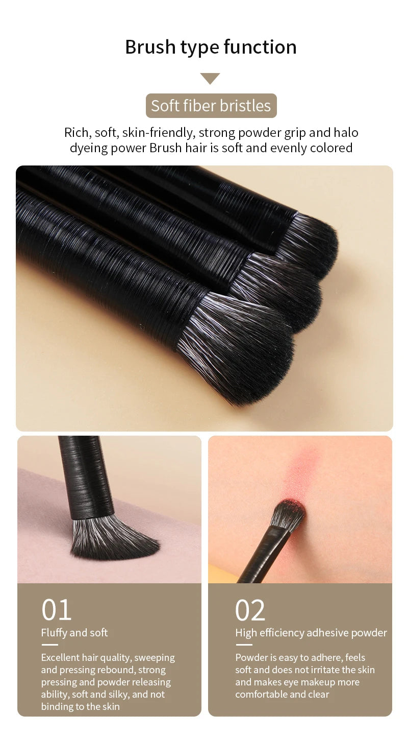 LuxuryGlow 6PCS Natural Eye Makeup Brush Set – Eyeshadow, Eyebrow & Eyeliner Tools
