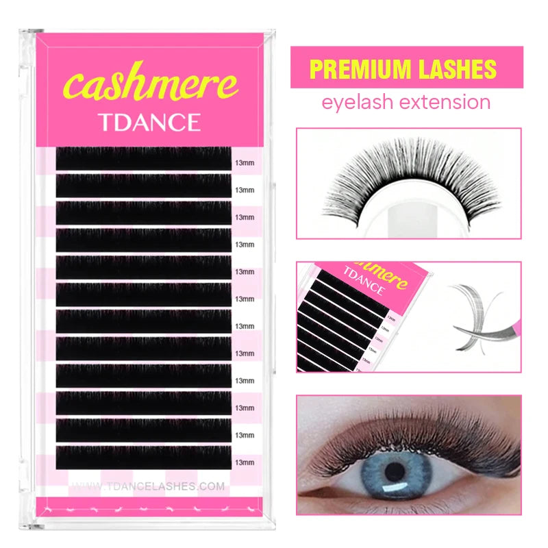 TDANCE Cashmere Classic Lash Extensions – Super Matte Black Individual Trays C90