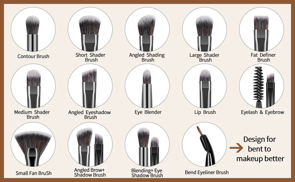 MAANGE - Juego de 25 brochas de maquillaje profesional para rostro y ojos en caja de regalo