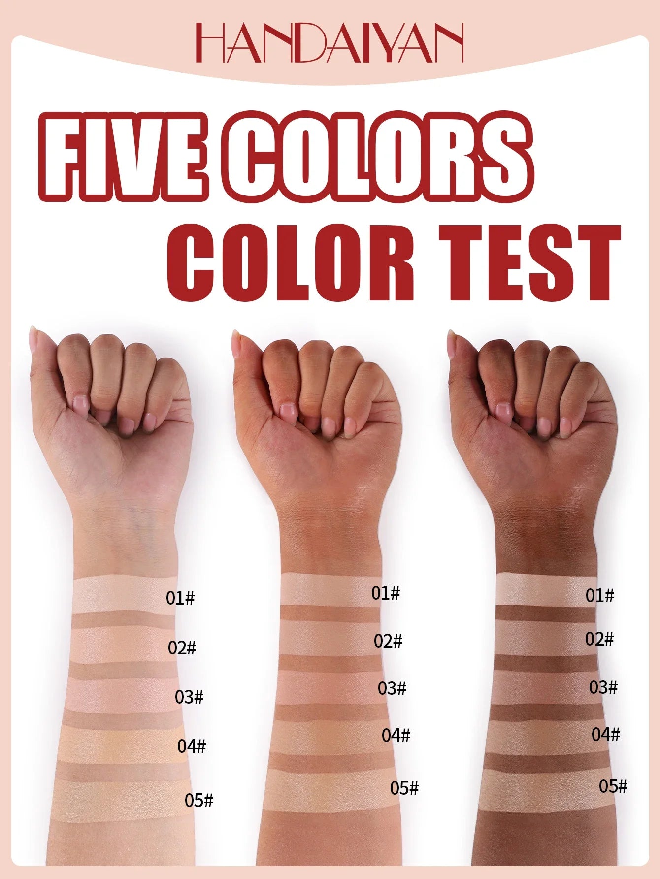 HANDAIYAN 5-Color Concealer Cushion – Moisturizing & Long-Lasting Face Makeup