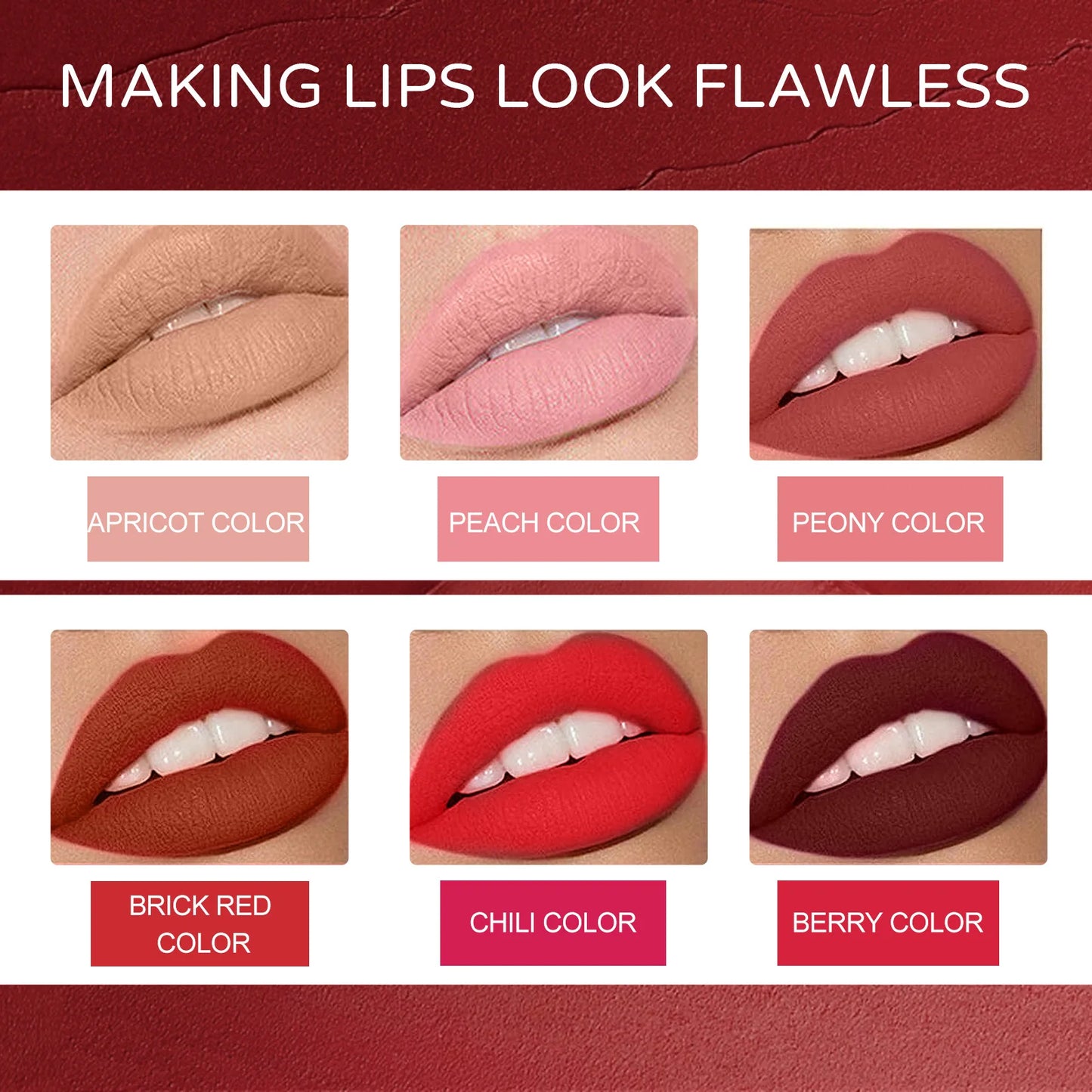 Delineador de labios mate resistente al agua Eelhoe: duradero, suave y fácil de difuminar.