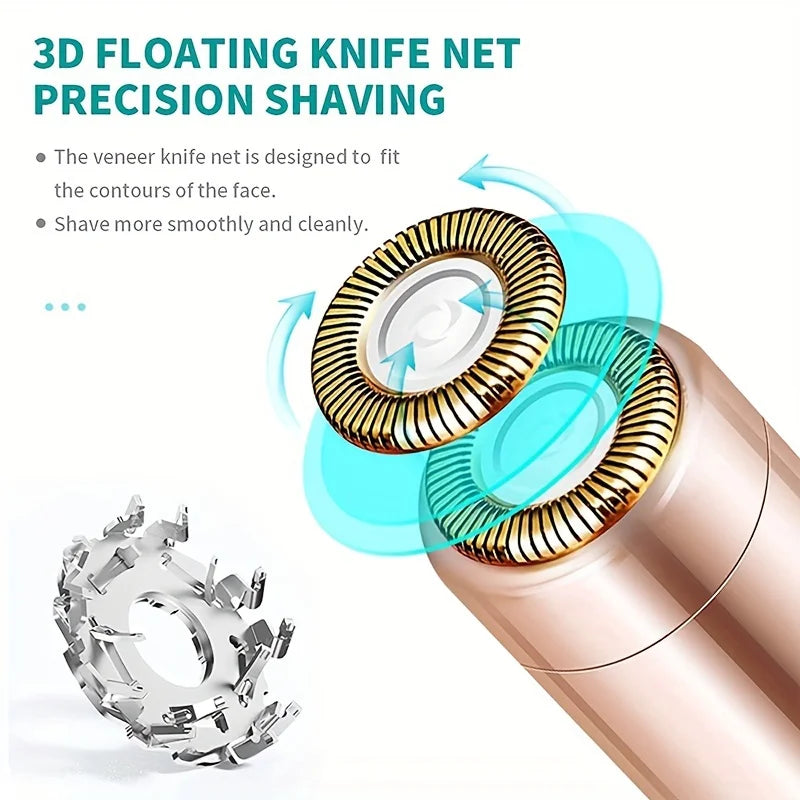 LuxuryGlow Women’s Electric Epilator & Eyebrow Trimmer | Portable Face & Body Shaver
