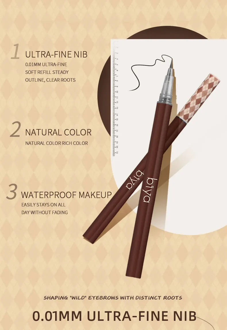 BIYA 0.01mm Ultra Fine Eyebrow Pen – Waterproof, Smudge-Proof & Natural Finish by BIYA