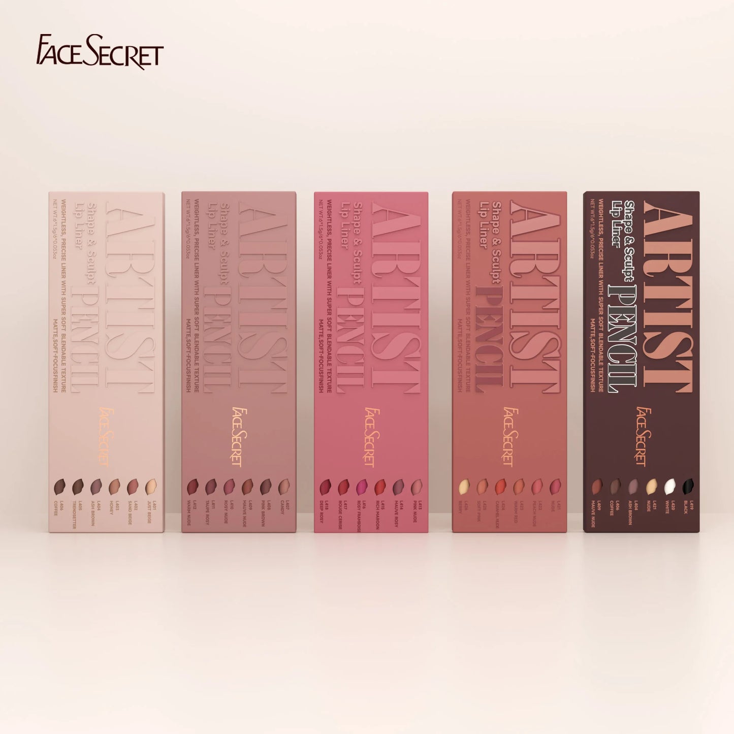 Lápiz delineador de labios LuxuryGlow Face Secret Sculpt: set de delineador de labios mate, duradero y resistente al agua