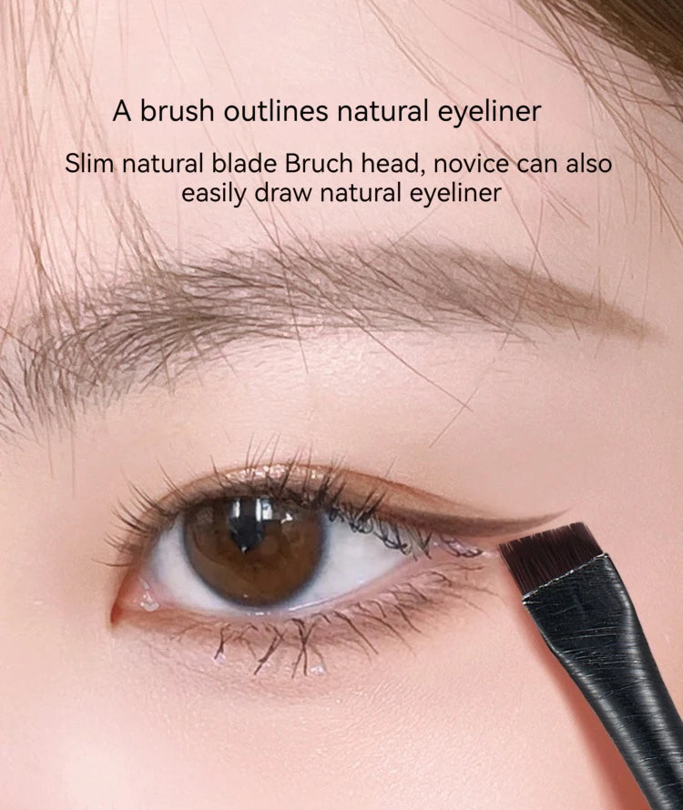 LuxuryGlow 3PCS Precision Eyeliner & Eyebrow Contour Brush Set – Soft Fiber Makeup Tools
