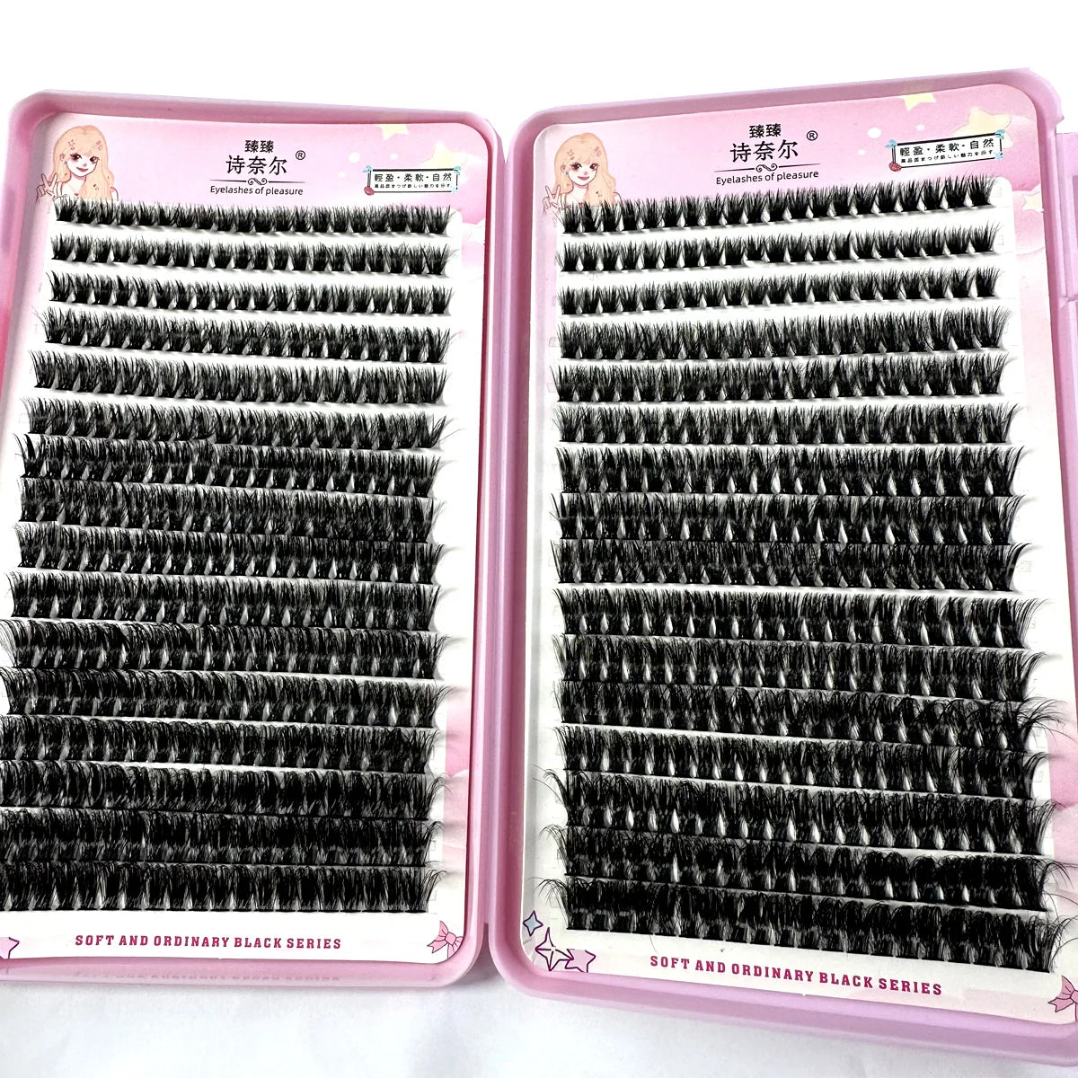 LYBCG 570/640pcs DIY Cluster Eyelash Extensions – Thick, Fluffy & Winged Look
